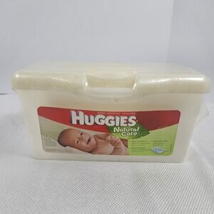 Huggies 72 Baby Wipes Pop Up Refillable Container Natural Care NIP SEALED